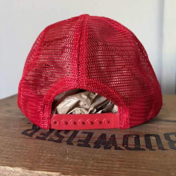 Vintage Oklahoma Trucker Hat Red Mesh Snapback Embroidered State Outline New USA - Picture 3 of 11